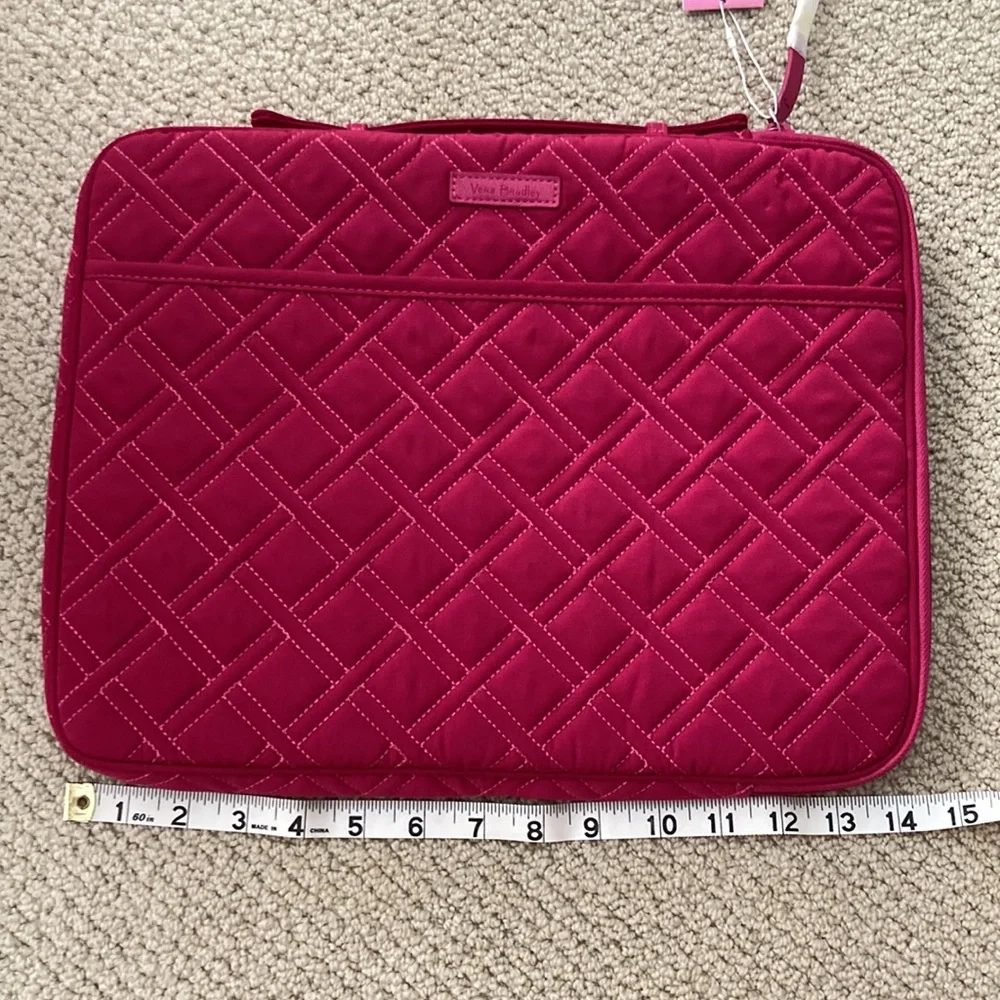 NEW Vera Bradley Laptop Organizer Case Slip Holder Passion Pink Office NWOT